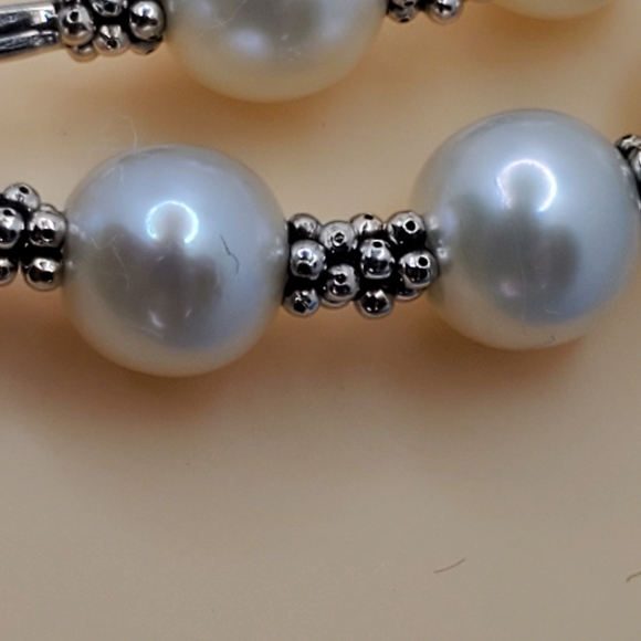 14k Solid White Gold Real Freshwater Pearl Bracelet - Picture 11 of 15